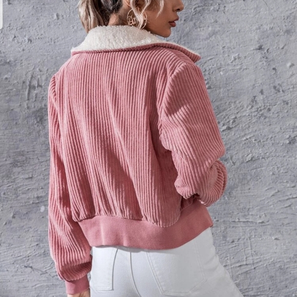 🌈🌼HP🌈🌼Dusty Pink Faux Corduroy Jacket - Picture 3 of 8